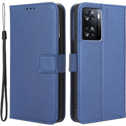 Cu clapetă pentru Oppo A57 4G/5G, Wallet Smart Magnet, albastru închis