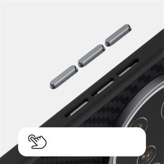 Carcasa ABEEL pentru Xiaomi 15 Ultra, Carbon Fiber, pentru MagSafe, negru