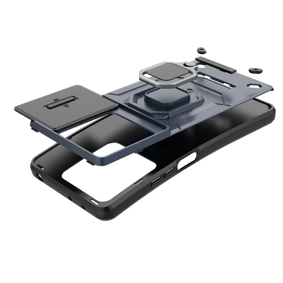 Husă pentru Xiaomi Redmi Note 13 Pro 5G, KickStand Camera Lens, gri