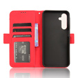 Cu clapetă pentru Samsung Galaxy A25 5G, Card Slot, roșu