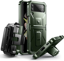 Husa blindată pentru Samsung Galaxy Z Flip 4 5G, Dexnor Clip Holder, verde