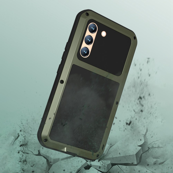 Love Mei Huse pentru Samsung Galaxy S22, armored with glass, verde