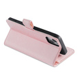 Cu clapetă pentru iPhone 14, Wallet Zipper Pocket, roz