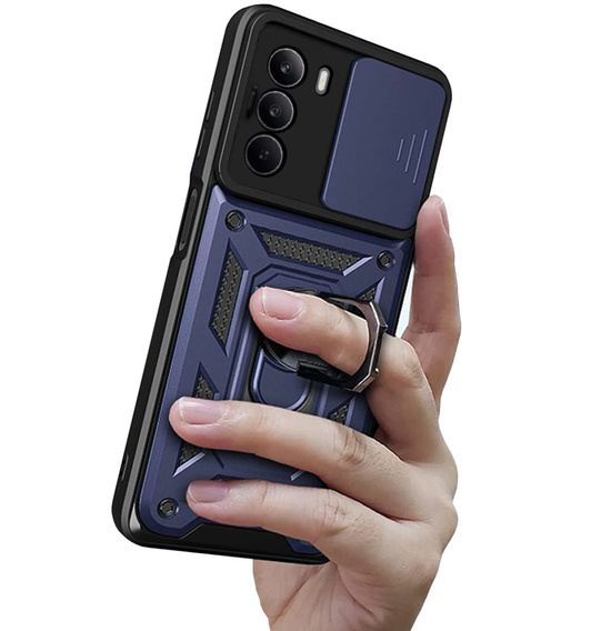Husă blindată pentru Realme C71, CamShield Slide, albastru