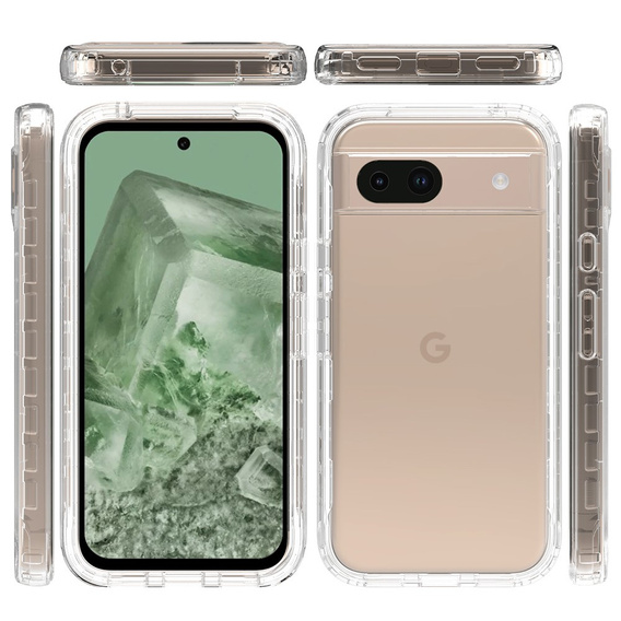 Carcasă pentru Google Pixel 8A, Shockproof, cu folie, transparentă