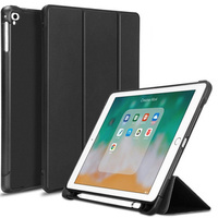 Husă pentru iPad 9.7 2018 / 2017/ Air / Air 2, Smartcase cu spațiu pentru stylus, negru