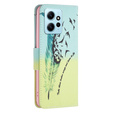 Cu clapetă pentru Xiaomi Redmi Note 12 4G, Wallet, feather, albastru