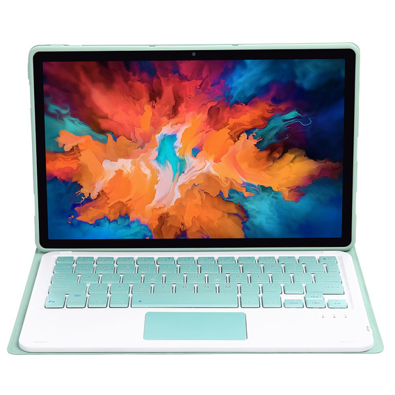 Carcasă + tastatură Lenovo Tab P11 J606F / Tab P11 5G / P11 + Plus, TouchPad Keyboard, verde deschis