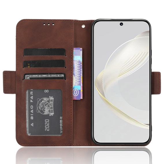 Cu clapetă pentru Huawei Nova 11 Pro, Card Slot, maro