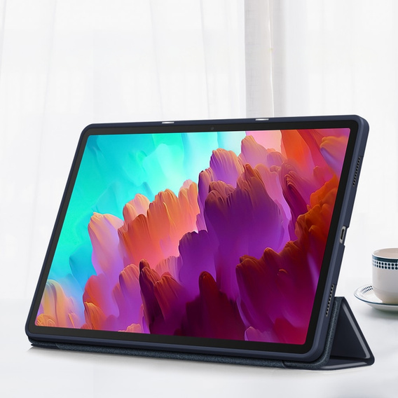 Husă pentru Lenovo Tab P12, Smartcase cu spațiu pentru stylus, albastru închis