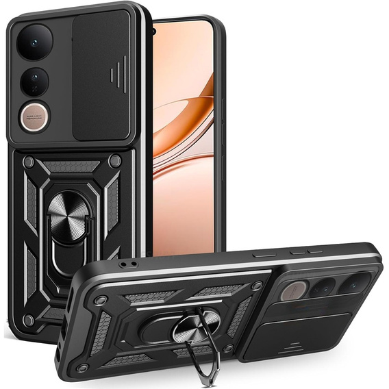 Husă blindată pentru Vivo V50 Lite 4G / 5G, CamShield Slide, negru