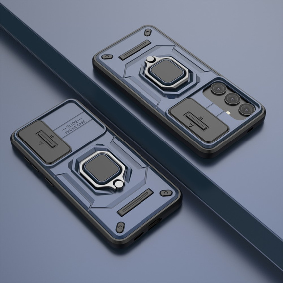 Husă pentru Samsung Galaxy S24, KickStand Camera Lens, albastru