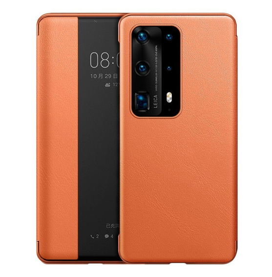 Husă cu clapetă pentru Huawei P40 Pro, Side View, portocaliu