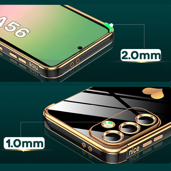Carcasa pentru Samsung Galaxy A56, Electro heart, negru + sticlă 9H