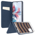 Husă pentru Oppo Reno 11F 5G, Smart Magnet, albastru închis + sticlă 9H
