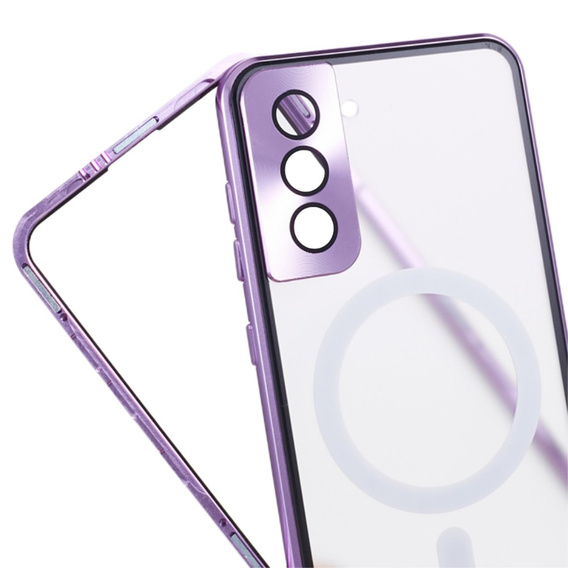 Carcasa Magnetic Dual Glass MagSafe pentru Samsung Galaxy S21, violet