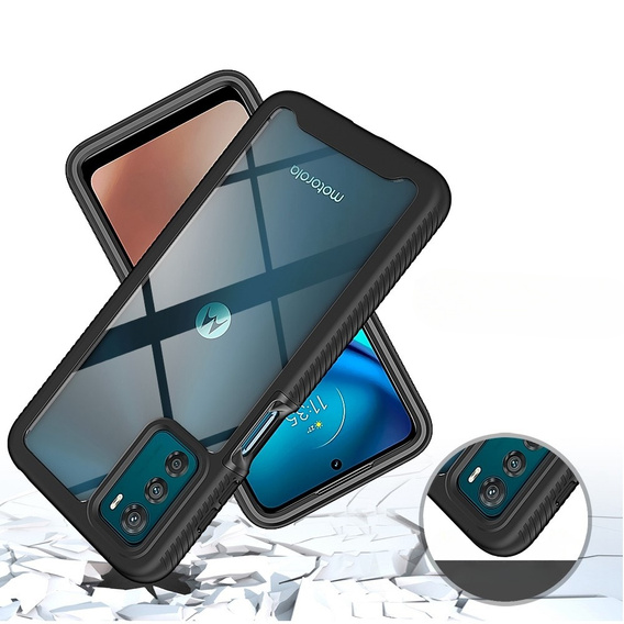 Carcasă pentru Motorola Moto G42 4G, Shockproof, cu folie, negru