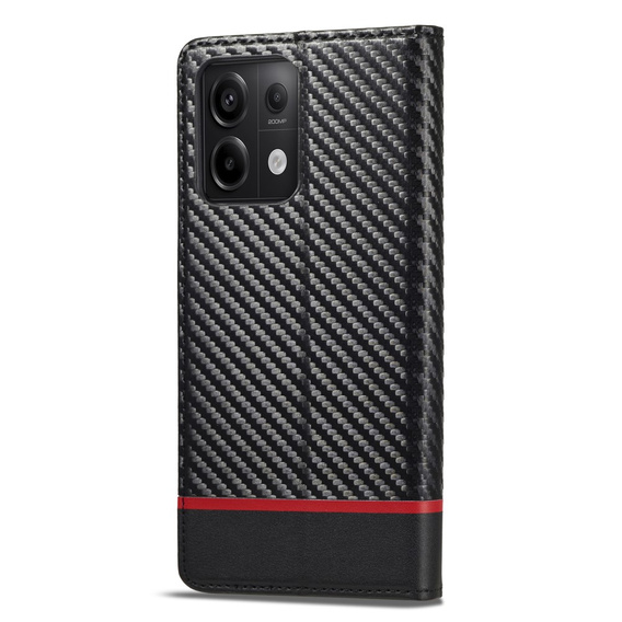 Carcasă cu clapetă pentru Xiaomi Redmi Note 13 Pro 4G / Xiaomi Redmi Note 14S / Xiaomi Poco M6 Pro 4G, Carbon LC.IMEEKE, negru