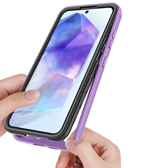 Carcasă pentru Samsung Galaxy A55 5G, Shockproof, cu folie, violet