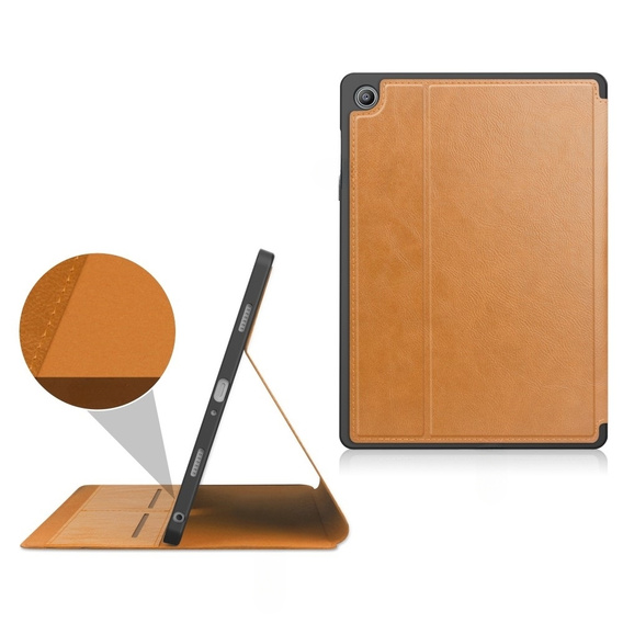 Huse pentru Samsung Galaxy Tab A9+, Business Card and Pen Slot, maro