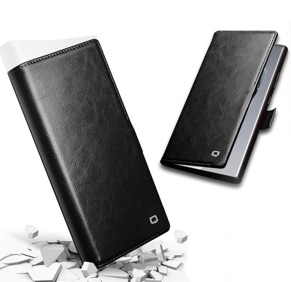 Carcasa flip pentru Samsung Galaxy S25 Ultra, QIALINO Leather Wallet, negru