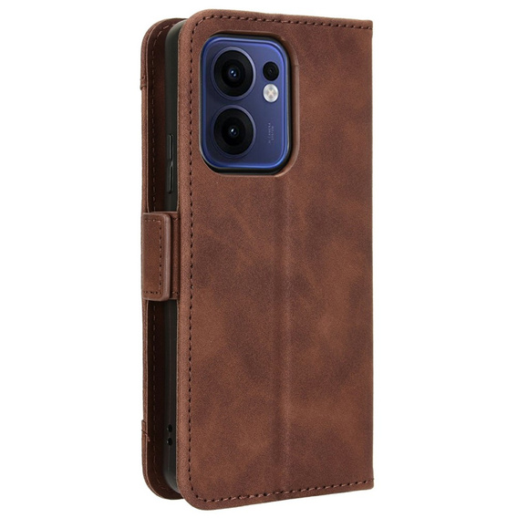 Cu clapetă pentru Oppo Reno 13F / Oppo Reno 13FS, Card Slot, maro