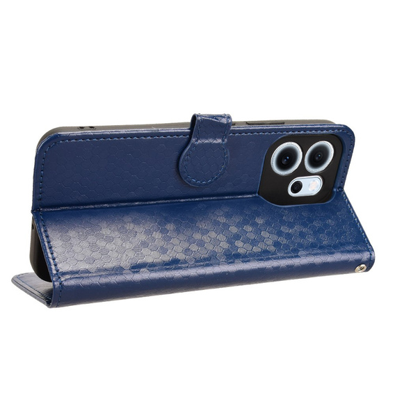 Husă cu clapetă pentru Oppo Reno 14F, Wallet Rhombus, albastru