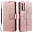Cu clapetă pentru Samsung Galaxy A14 4G/5G, Mandala, roz rose gold