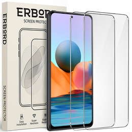 2x sticlă călită pentru Xiaomi Redmi Note 10 Pro/10 Pro Max, ERBORD 9H Hard Glass pe ecran