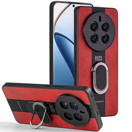 Carcasă pentru Realme 12 Pro 5G / 12 Pro+ 5G, Leather Kickstand Ring, roșu