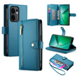 Cu clapetă pentru Oppo Reno 13F 5G, Wallet Zipper Pocket, albastru