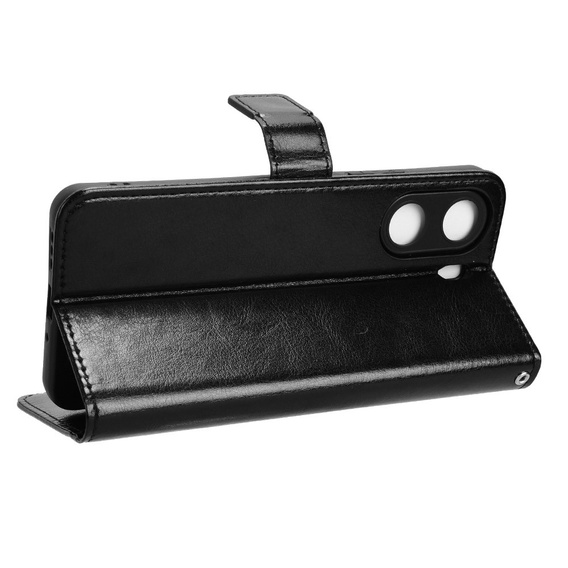 Cu clapetă pentru Xiaomi Redmi 13C / Poco C65, Crazy Horse Wallet, negru