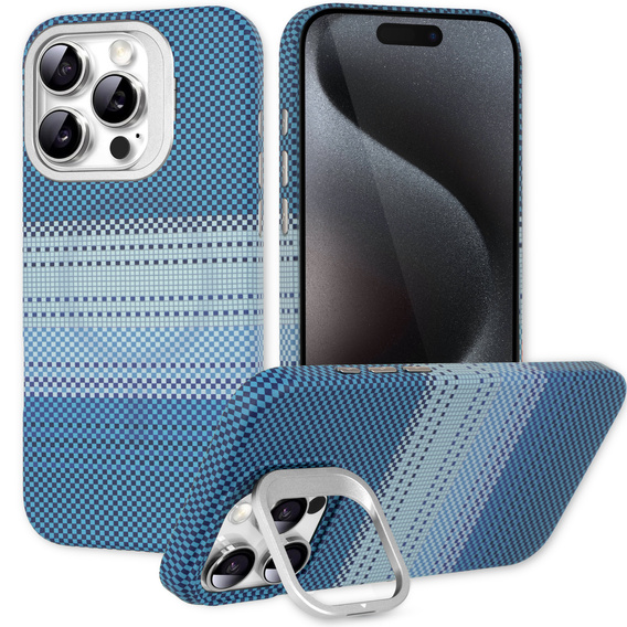 Carcasă pentru iPhone 15 Pro, cadru Kickstand, pentru MagSafe, Moon Blue