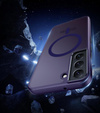 Husă pentru Samsung Galaxy S21, pentru MagSafe, ERBORD Matt Case, violet închis + sticlă pentru ecran