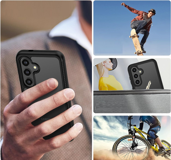 Carcasă pentru Samsung Galaxy S24, Shockproof, cu folie, negru