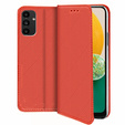 Husă pentru Samsung Galaxy A15, Smart Magnet, roșu + sticlă 9H