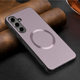 Huse pentru Samsung Galaxy S24 FE, Leather Hybrid MagSafe, violet