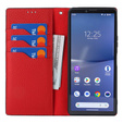 Cu clapetă pentru Sony Xperia 10 V, Litchi Skin Grain, negru