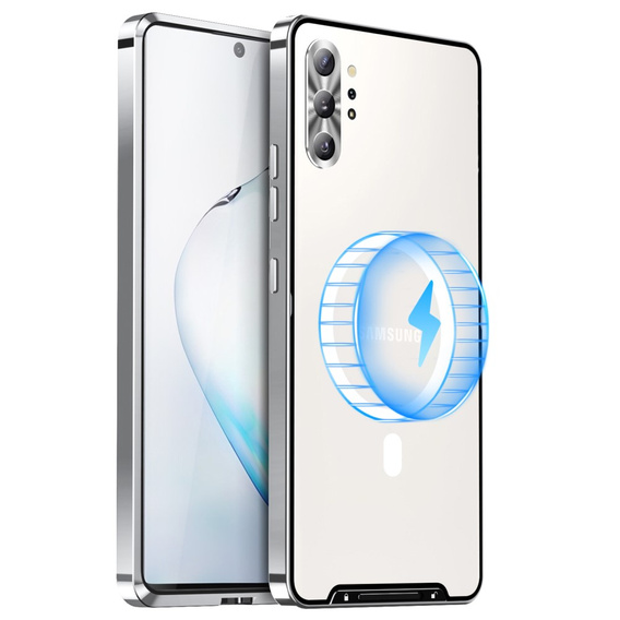 Carcasă de protecție pentru camera foto pentru Samsung Galaxy Note 10+ Plus, CamShield MagSafe, transparent / argintiu