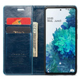 Carcasă flip CASEME pentru Samsung Galaxy S20 FE / 5G, Waxy Textured, albastru