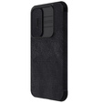 NILLKIN flip case NILLKIN pentru Samsung Galaxy A55, CamShield Qin Pro, piele, negru