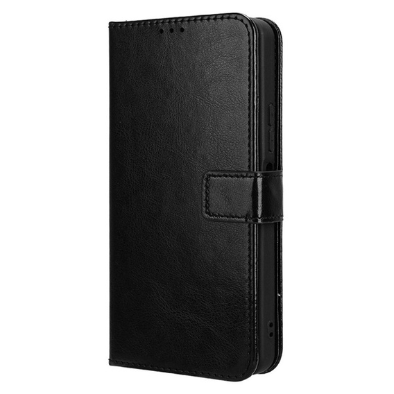 Cu clapetă pentru Xiaomi Redmi A3, Crazy Horse Wallet, negru