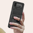 Husă blindată pentru Samsung Galaxy Z Flip 4 5G, CamShield Slide, negru