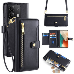 Cu clapetă pentru Xiaomi Redmi Note 13 5G, Wallet Zipper Pocket, negru