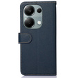 Husa cu clapetă pentru Xiaomi Redmi Note 13 Pro 4G / Xiaomi Redmi Note 14S / Xiaomi Poco M6 Pro 4G, KHAZNEH RFID, albastru / maro
