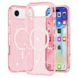 Husă pentru iPhone Air, pentru MagSafe, glitter, roz translucid