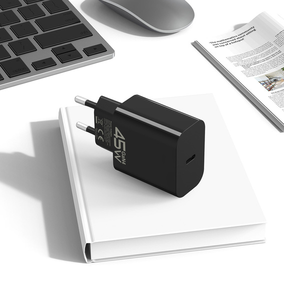 Blavec GaN4 45W USB-C PD/QC încărcător de rețea cu USB-C - cablu USB-C pentru dispozitive cu USB-C: smartphone-uri, tablete și laptopuri ușoare
