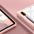 Husă pentru Samsung Galaxy Tab S10 Lite / S10 FE / S9 FE, Smartcase Hybrid, cu spațiu pentru stylus, Marble roz