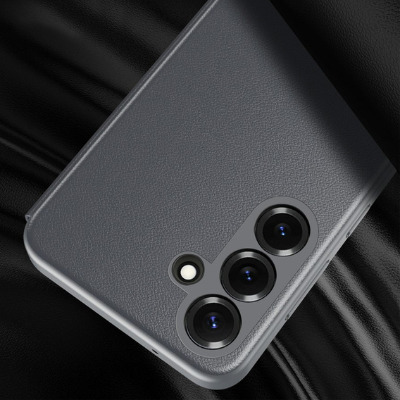 Husă din piele Smart View Window pentru Samsung Galaxy S26 Plus, gri