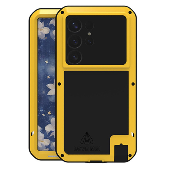 Love Mei Huse pentru Samsung Galaxy S25 Ultra, armored with glass, galben